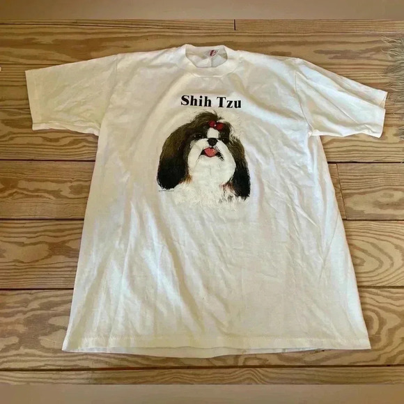 Jerzees Tops - Vintage shih tzu tshirt size large - see photos for imperfections